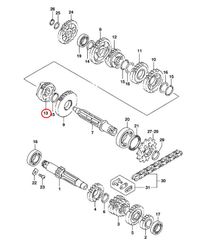 13: Suzuki  RM85 drev drivaxel