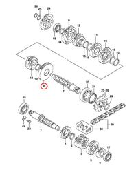 9: Suzuki RM85 drev drivaxel