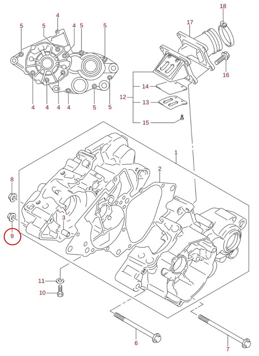 9: Suzuki RM85  mutter vevhus