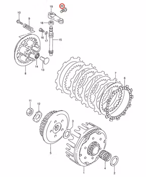 20: Suzuki RM85 bult kopplingsarm