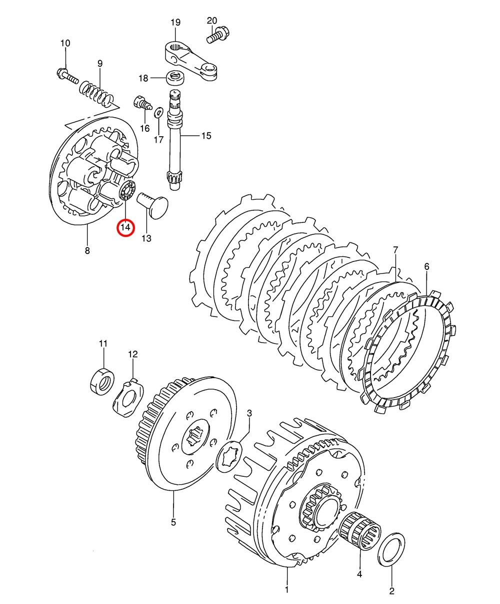 Lager tryckplatta trycksvamp Suzuki RM85 0926310002