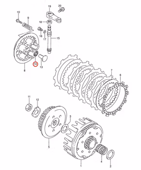 14: Suzuki RM85 lager tryckplatta