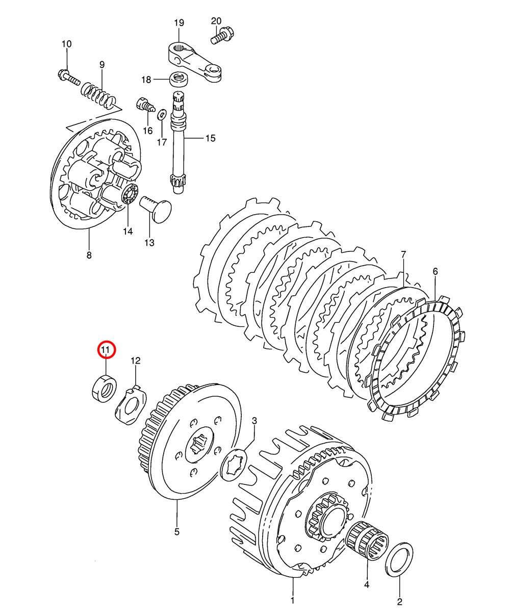 Suzuki RM85 mutter koppling