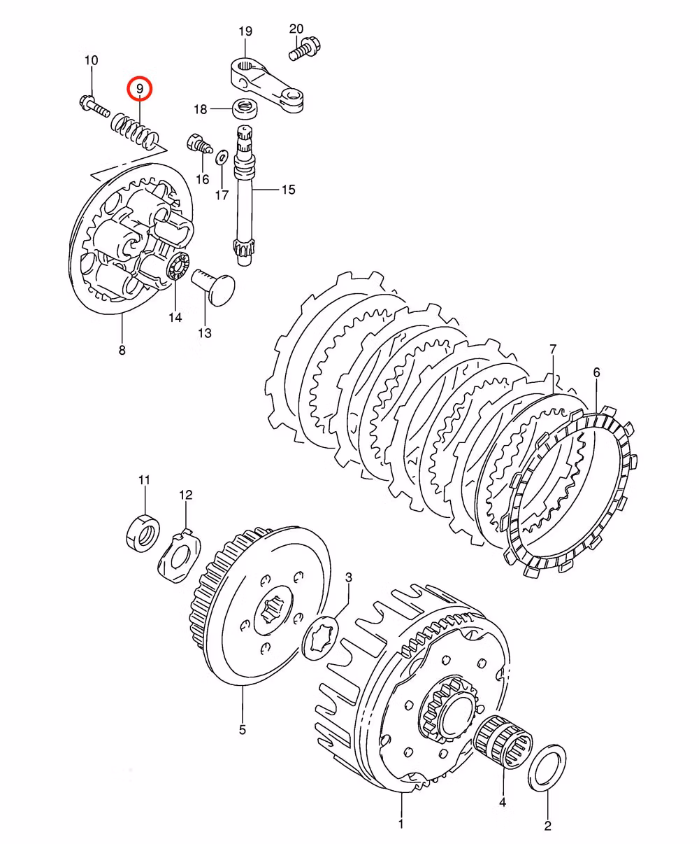 Kopplingsfjäder Suzuki RM85