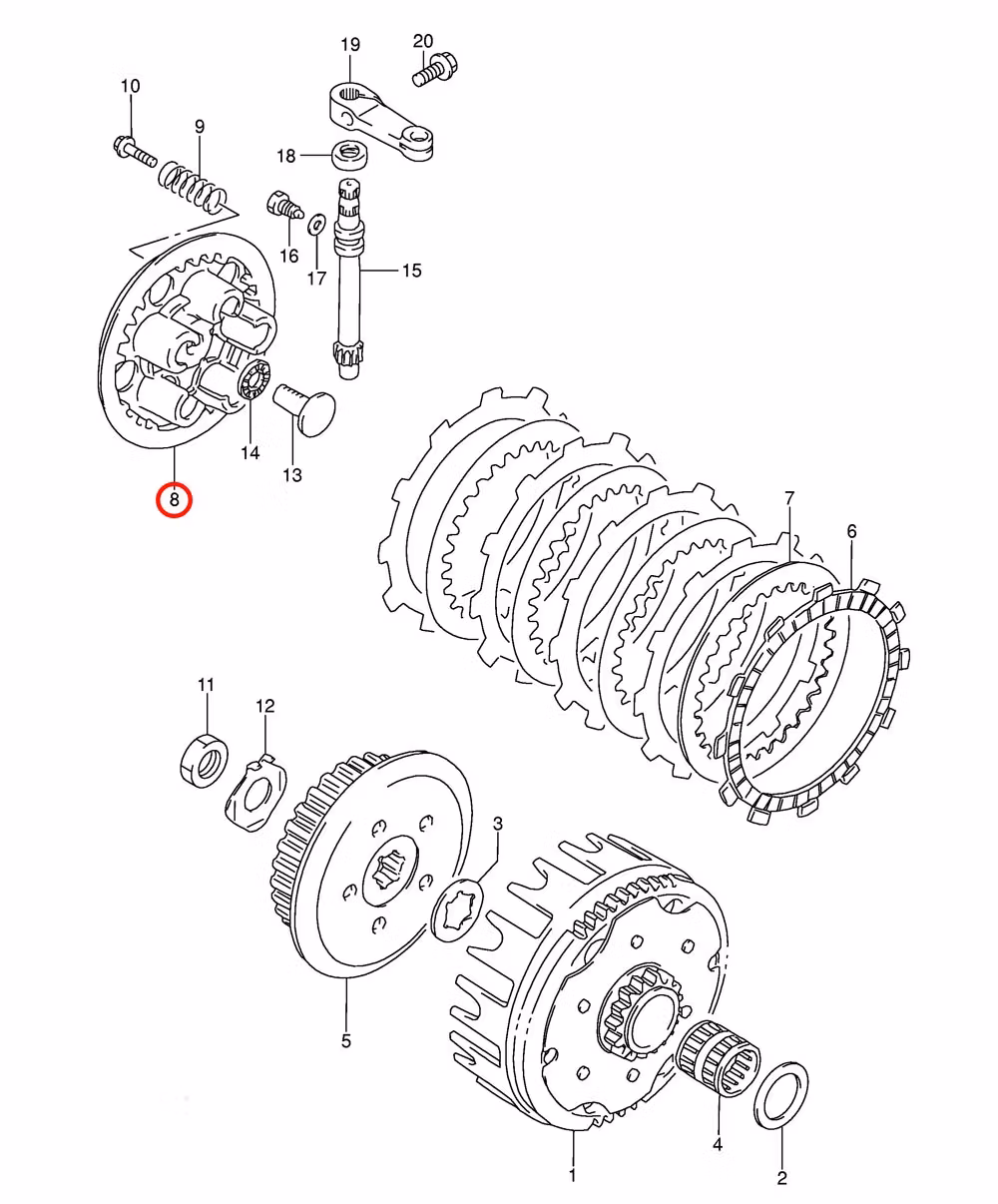 Tryckplatta Suzuki RM85 2002-2022.