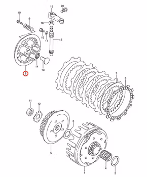 8: Suzuki RM85 RM80 tryckplatta