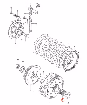 4: Suzuki RM85, RM80 lager kopplingskorg