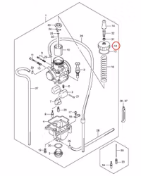 12: Suzuki RM85 trottellock komplett