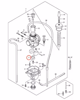 7: Suzuki RM85 munstyckshållare