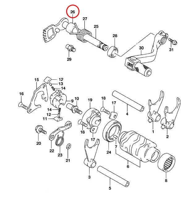 Distans växelaxel Suzuki RM85  0918014016