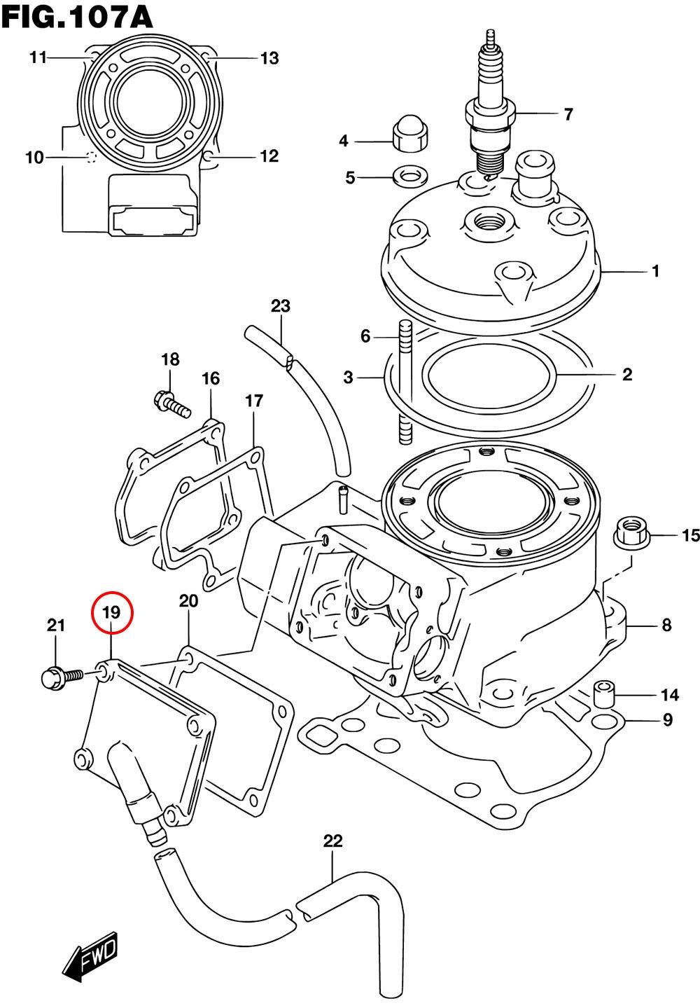 Kåpa cylinder Suzuki RM85