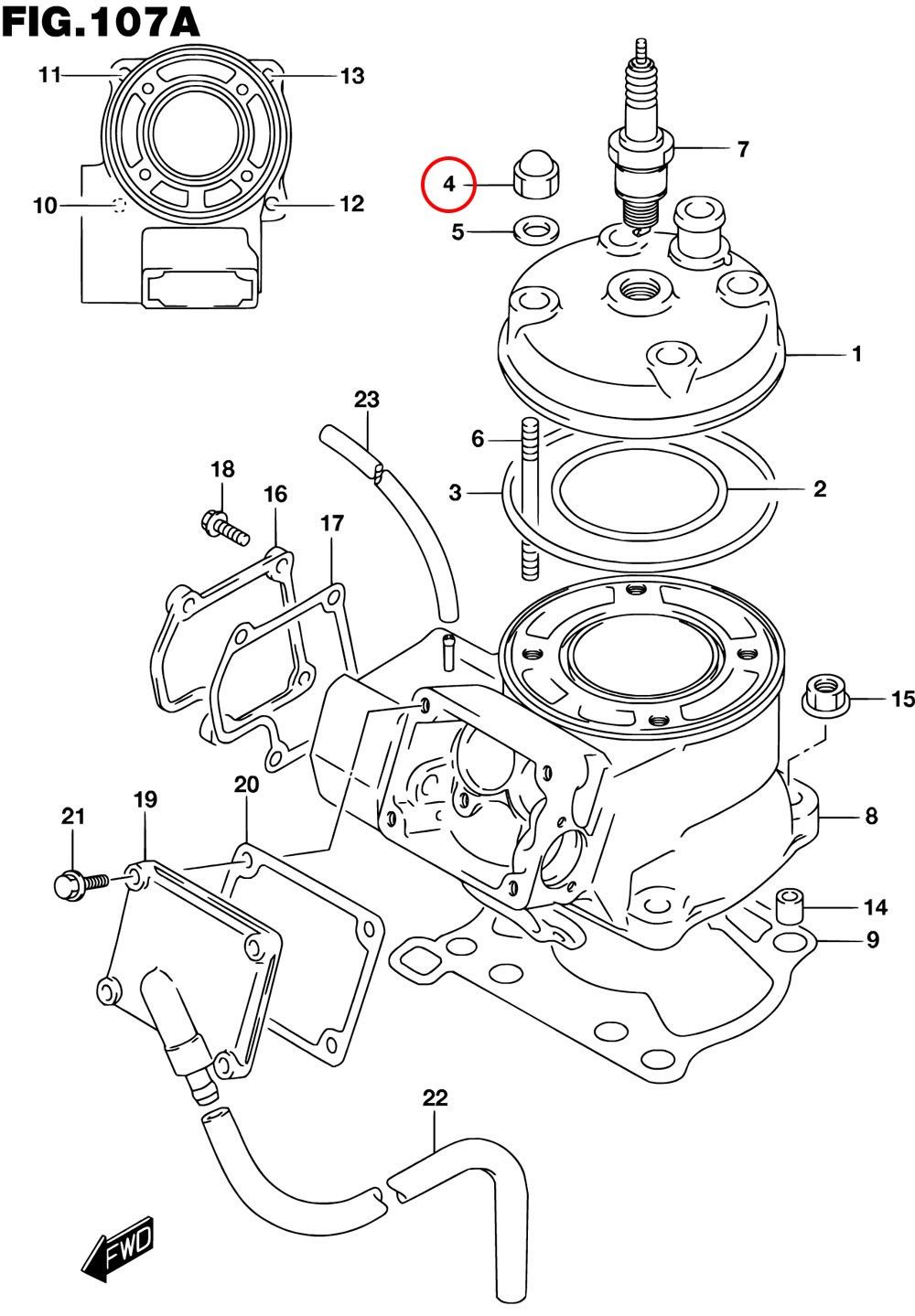 Mutter topplock Suzuki RM85