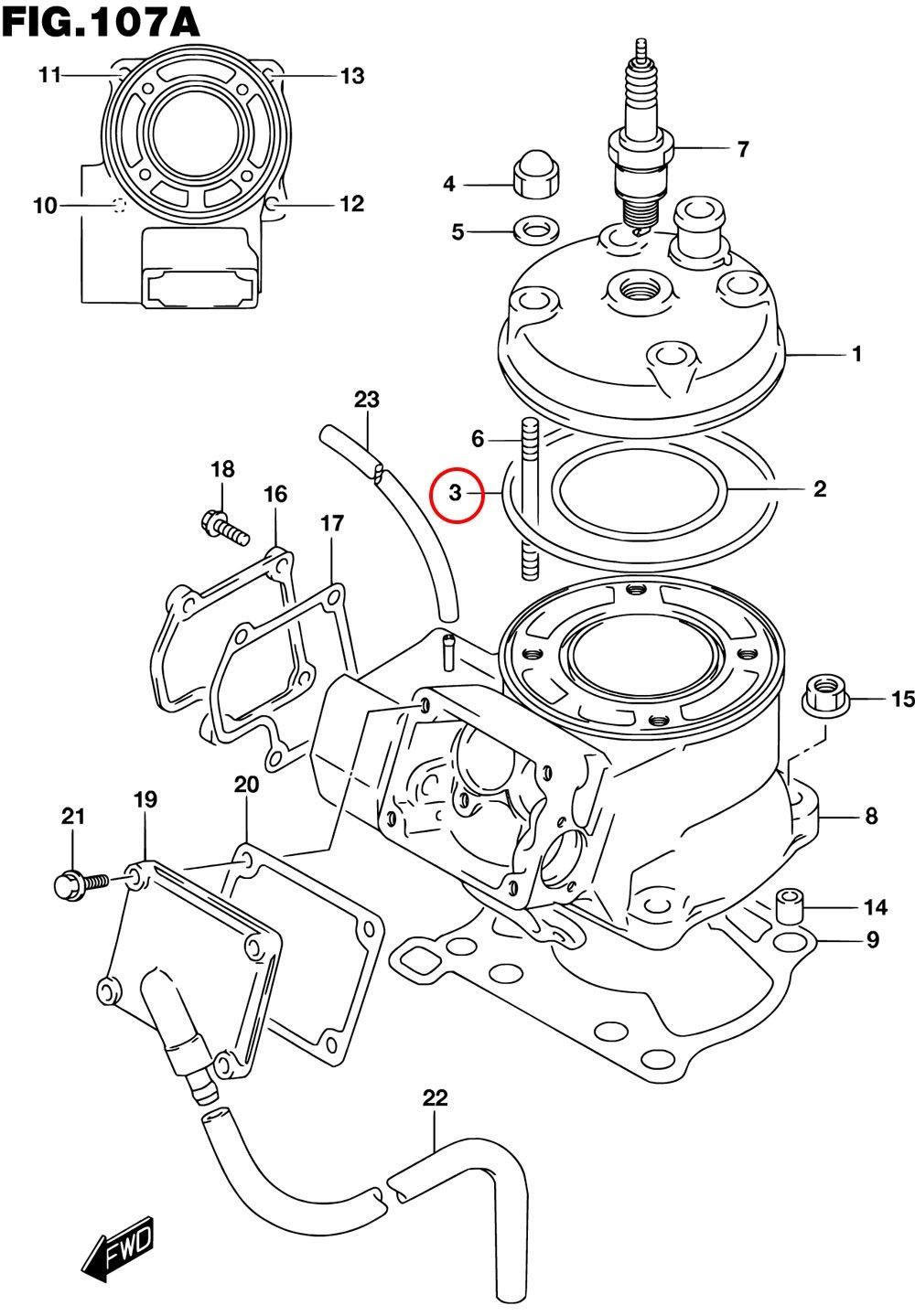 O-ring topplock (yttre) Suzuki RM85