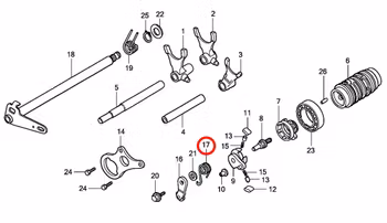 17: Fjäder shifter Honda CR85