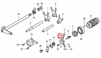 13: Stift spärrhake Honda CR85
