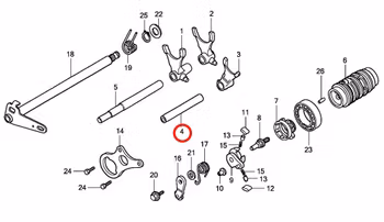 4: Axel växelgaffel Honda CR85