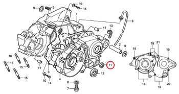 11: Packbox utg växelaxel Honda CR85