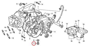 7: Avtappningsplugg Honda CR85