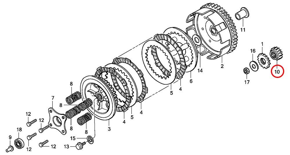 Primärdrev Honda CR85