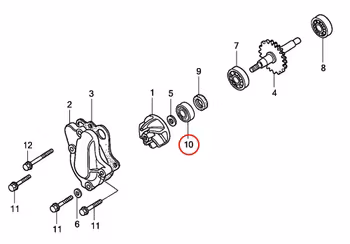 10: Tätning vattenpump Honda CR85
