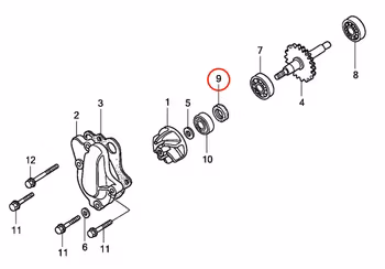 9: Packbox vattenpump Honda CR85
