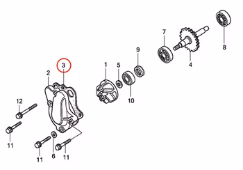 3: Packning kåpa vattenpump Honda CR85