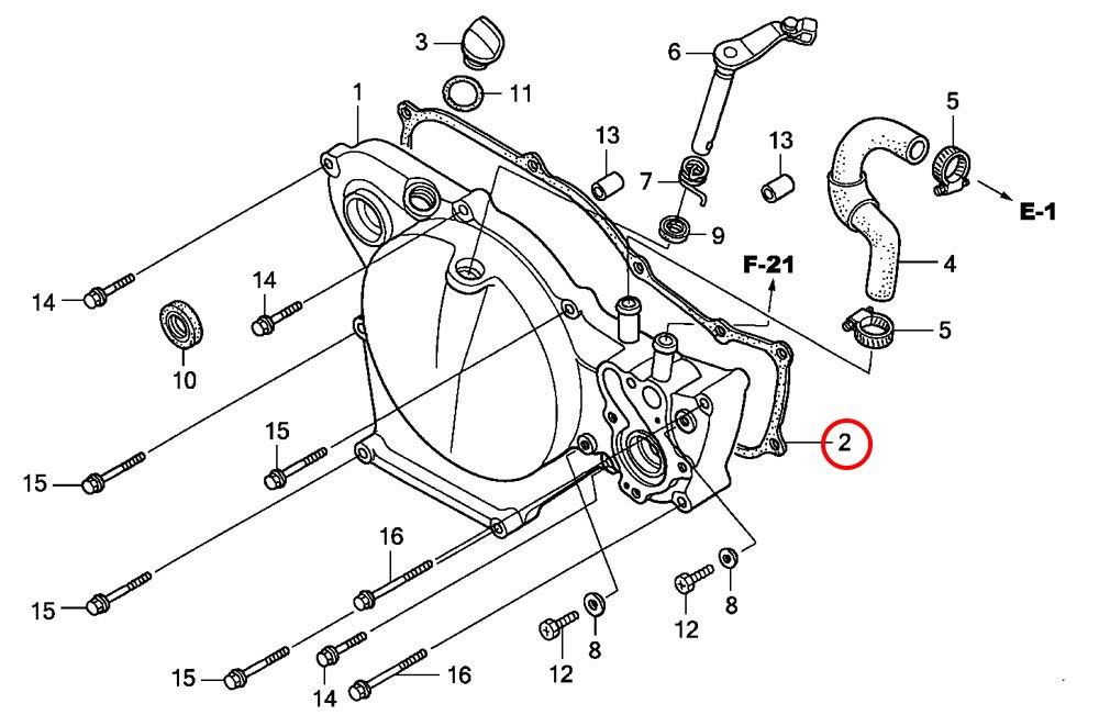 2: Packning vevhuskåpa Honda CR85