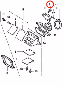 21: Flänsbultbult klämma