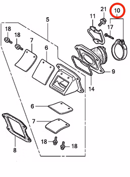 10: Honda CR85 klämma insugsgummi