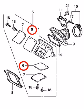 6: Honda CR85 reedventil