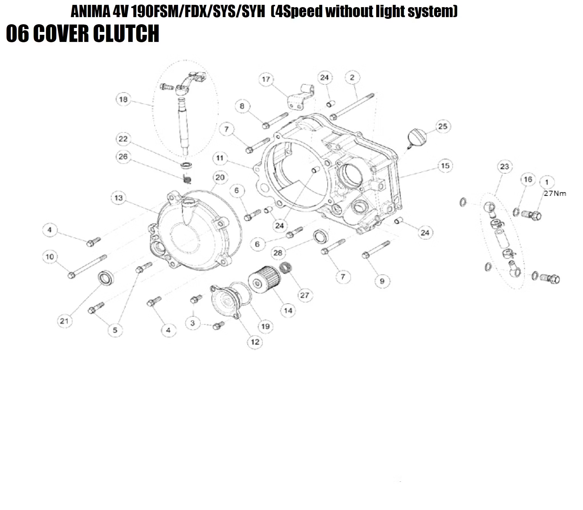 Kopplingshus kopplingskåpa Daytona Anima 150/190