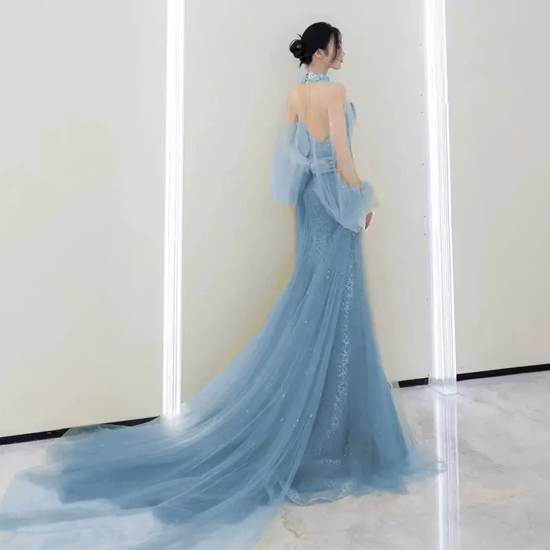 Festklänning Blå aftonklänningar