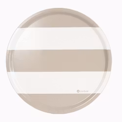 Rund bricka Stripes-blond