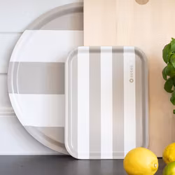 Rund bricka Stripes-blond