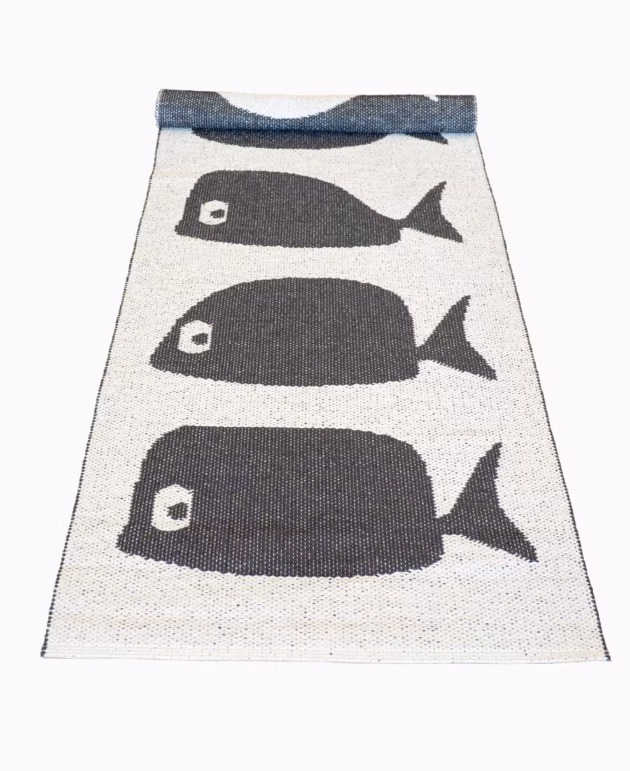 Matta Whale-svart/vit