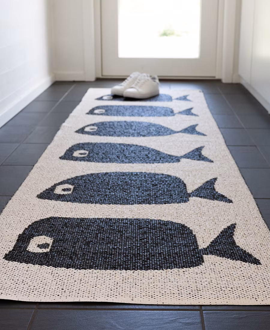Matta Whale-svart/vit