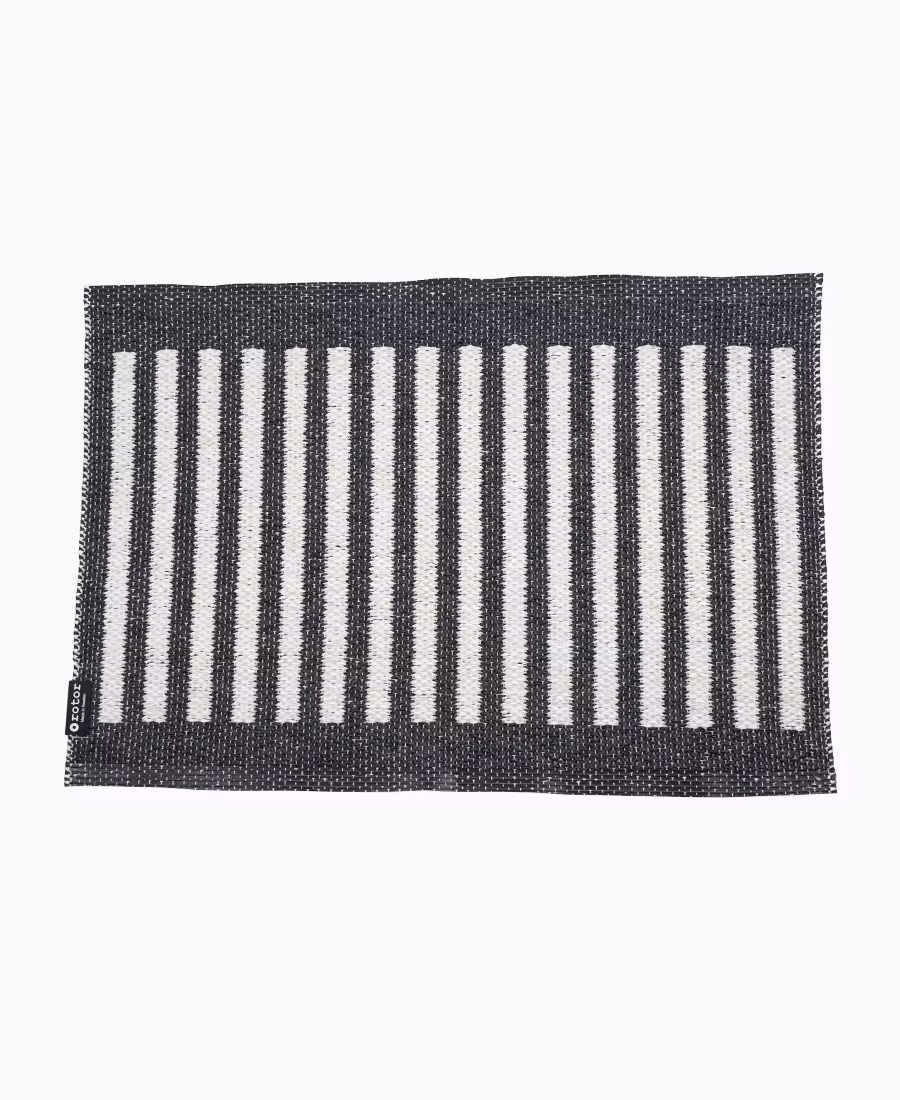 Dörr- badrumsmatta Stripes-svart/vit