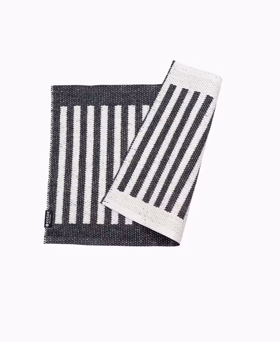Dörr- badrumsmatta Stripes-svart/vit