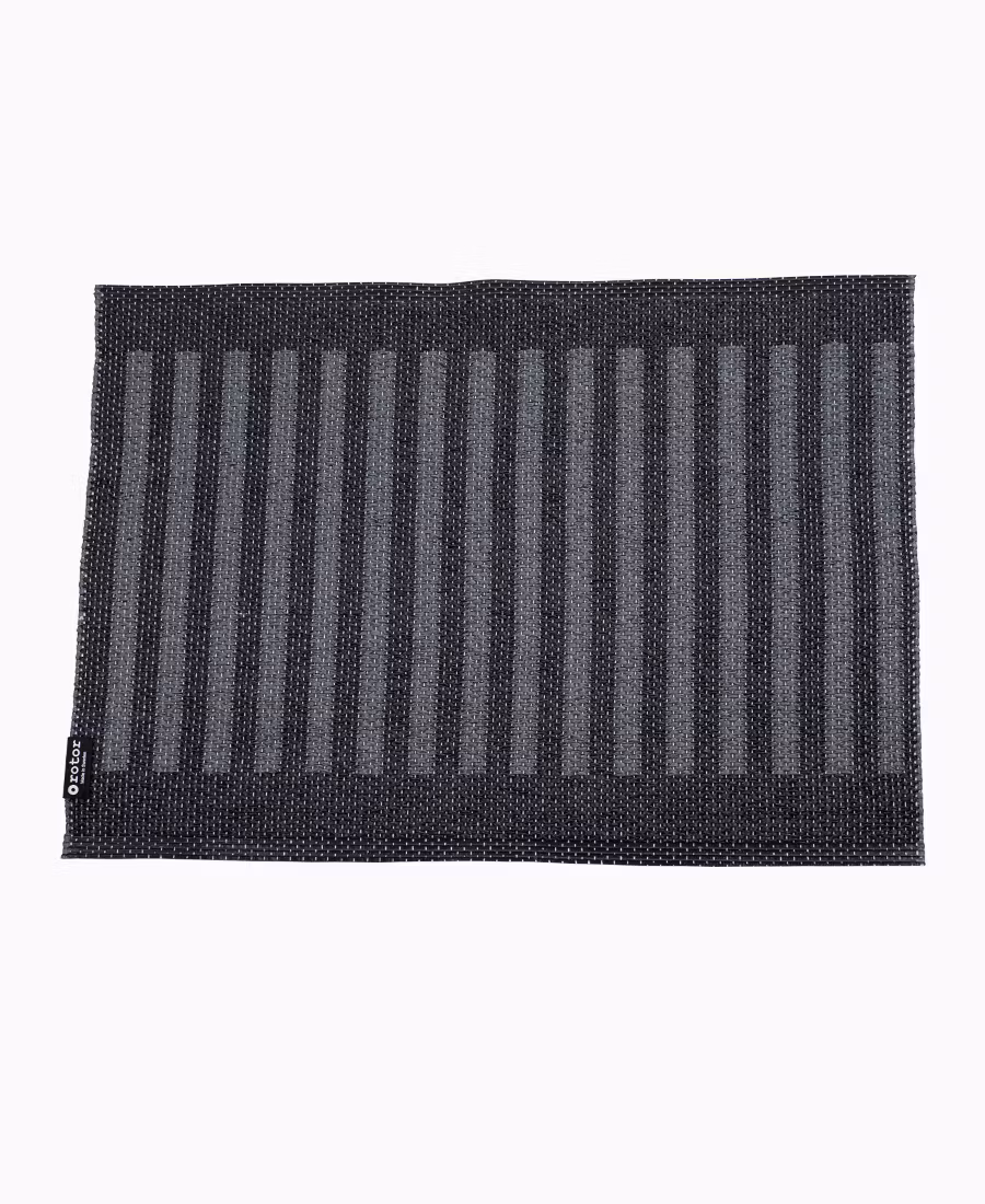 Dörr- badrumsmatta Stripes-svart/mörkgrått