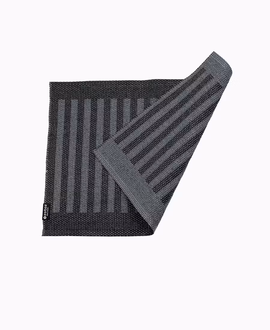 Dörr- badrumsmatta Stripes-svart/mörkgrått