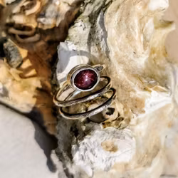 Orm ring med stjärnrubin