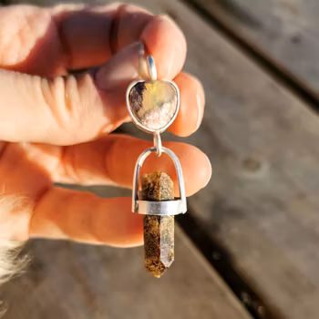 Fire Opal in matrix with very special quartz from Norway
