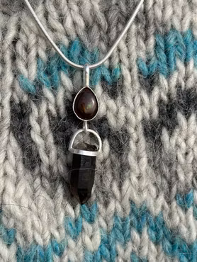 Rebirth Through the Inner Flame - Fire Agate with Smokey Quartz