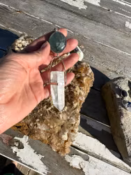 Large Aquamarine withvery special Lemurian crystal