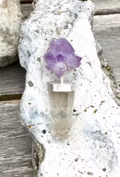 Ametistblomma/kluster med fantomkvarts