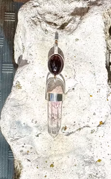 Chalice of Living Fire- Garnet with Brandenberg Amethys