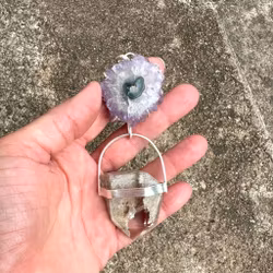 Amethyst stalaktite with white Lodolite