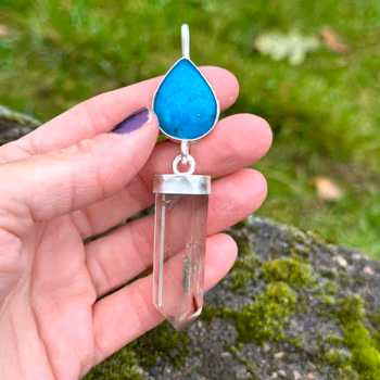 Turkos med Amphibole quartz Angrl Phantom quartz