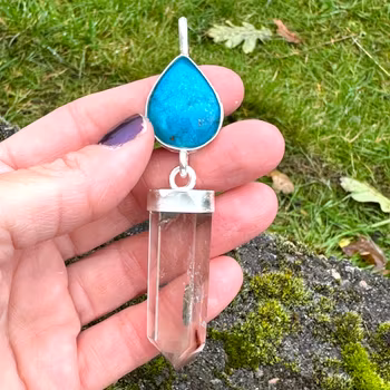 Turkos med Amphibole quartz Angrl Phantom quartz