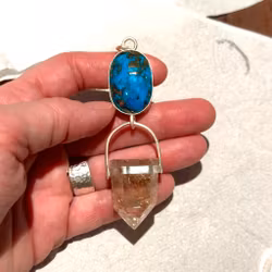 Abundance and flow- Turquoise with Rutilated Quartz